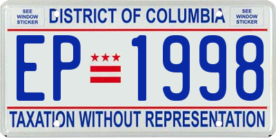 DC license plate EP1998