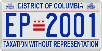 DC license plate EP2001