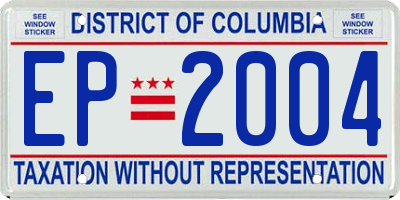 DC license plate EP2004