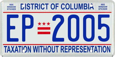 DC license plate EP2005