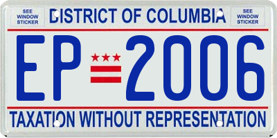 DC license plate EP2006