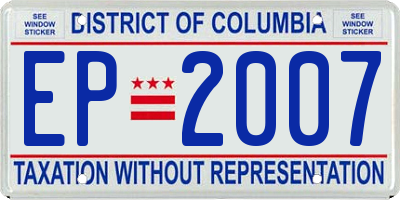 DC license plate EP2007
