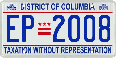 DC license plate EP2008