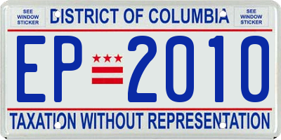 DC license plate EP2010