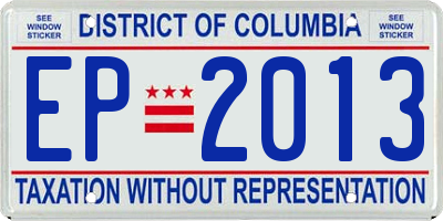 DC license plate EP2013