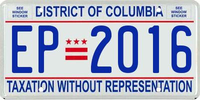 DC license plate EP2016