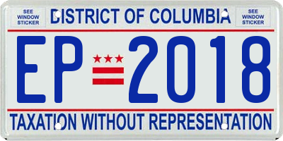 DC license plate EP2018