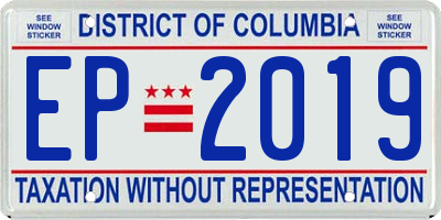 DC license plate EP2019