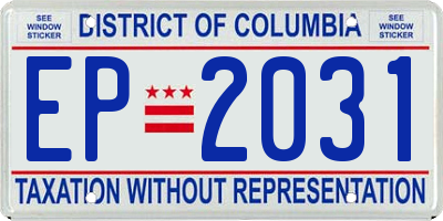 DC license plate EP2031