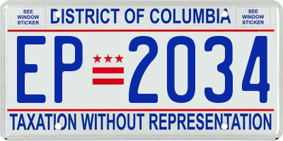 DC license plate EP2034