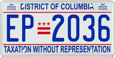 DC license plate EP2036