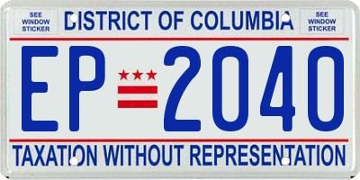 DC license plate EP2040