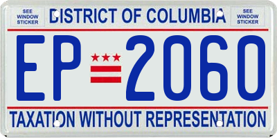 DC license plate EP2060