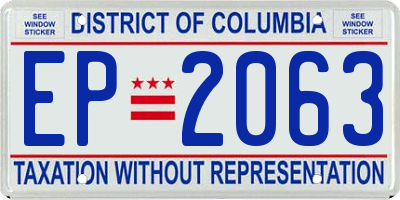DC license plate EP2063