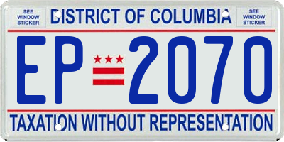 DC license plate EP2070