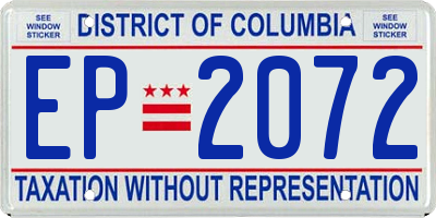 DC license plate EP2072