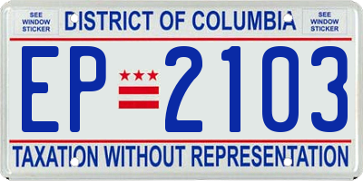 DC license plate EP2103