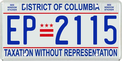 DC license plate EP2115