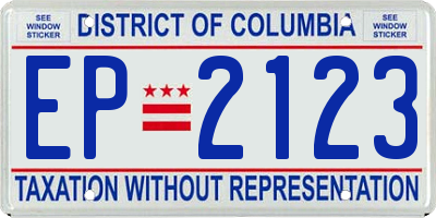 DC license plate EP2123