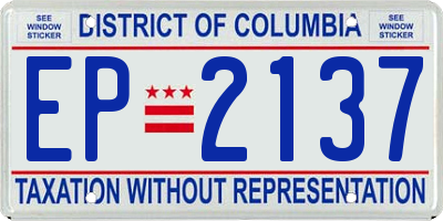 DC license plate EP2137