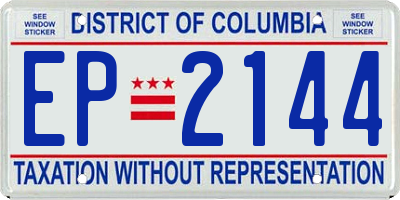 DC license plate EP2144