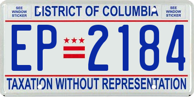 DC license plate EP2184