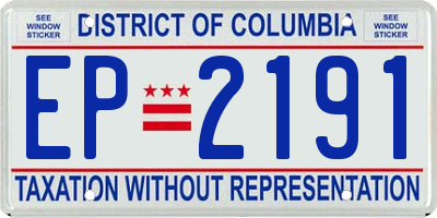 DC license plate EP2191