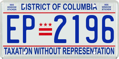 DC license plate EP2196