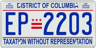 DC license plate EP2203