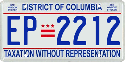 DC license plate EP2212