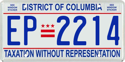 DC license plate EP2214
