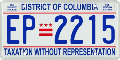 DC license plate EP2215