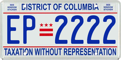 DC license plate EP2222