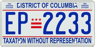 DC license plate EP2233