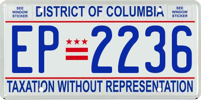 DC license plate EP2236