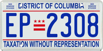 DC license plate EP2308