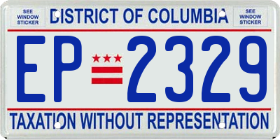 DC license plate EP2329