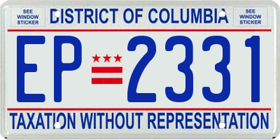 DC license plate EP2331