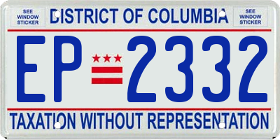 DC license plate EP2332