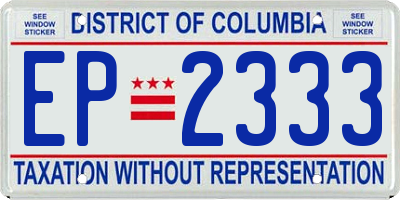DC license plate EP2333