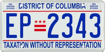 DC license plate EP2343