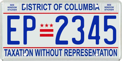 DC license plate EP2345