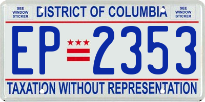 DC license plate EP2353
