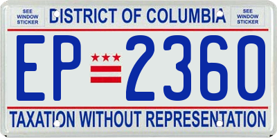 DC license plate EP2360