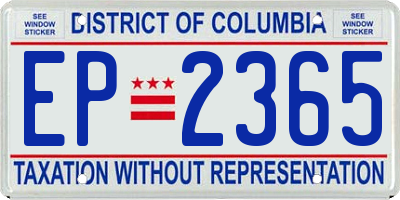 DC license plate EP2365