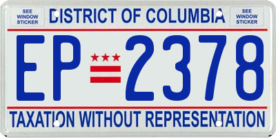 DC license plate EP2378