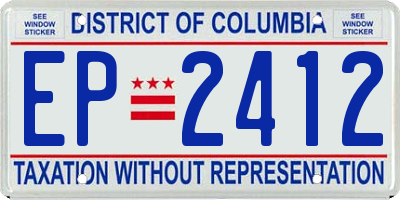 DC license plate EP2412