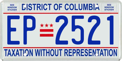 DC license plate EP2521