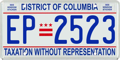 DC license plate EP2523