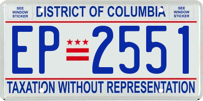 DC license plate EP2551